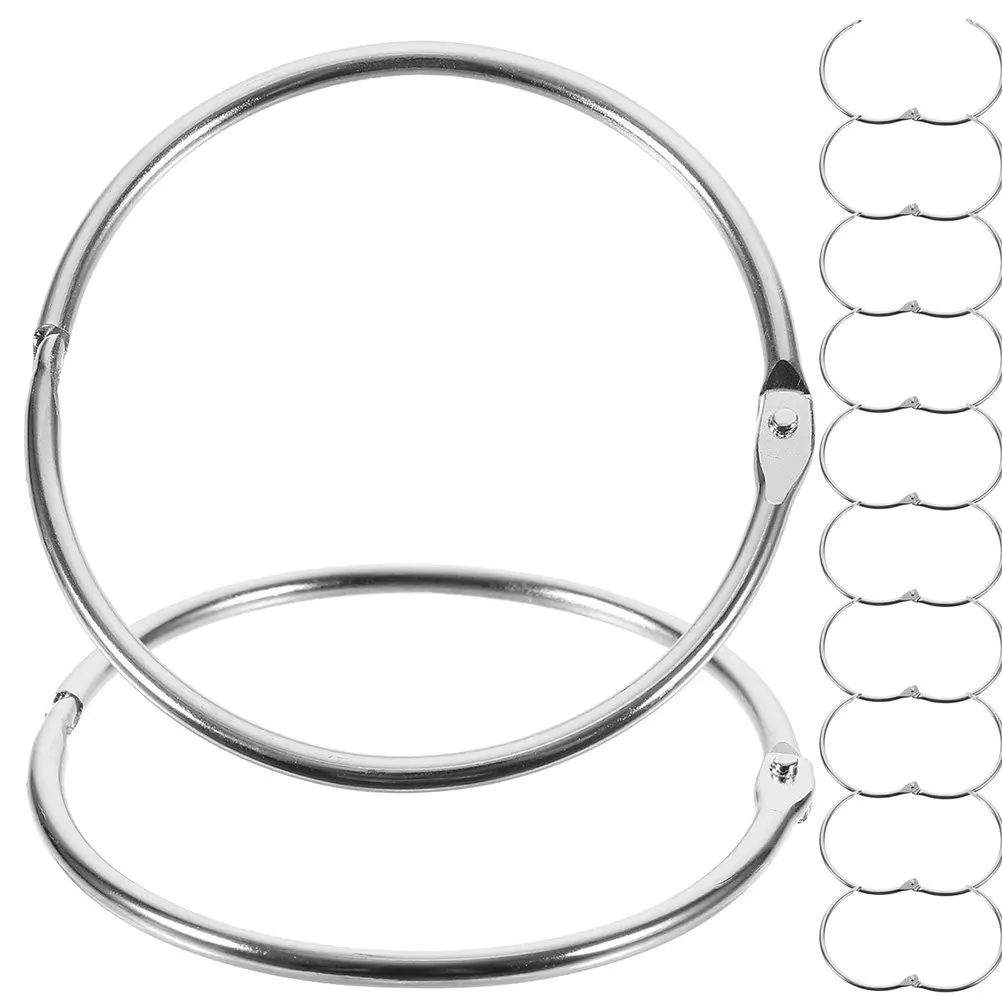 12Pcs Flexible Book Rings Split Design Rotating Rivet Metal Binder Rings for DIY Notebook Album Planner Receipts Keys Binding