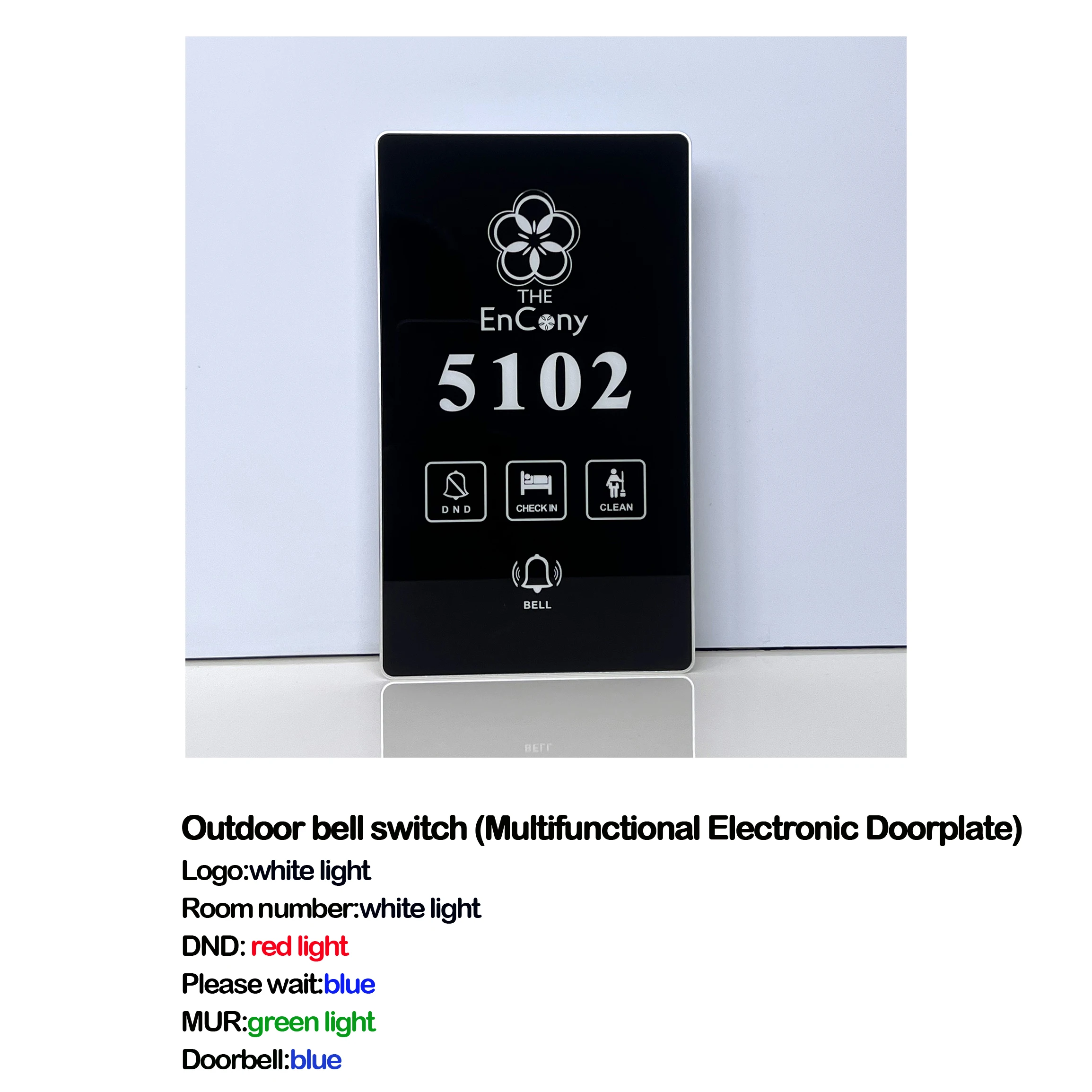 Custom LED Door Plate 238x138mm for Hotel Room