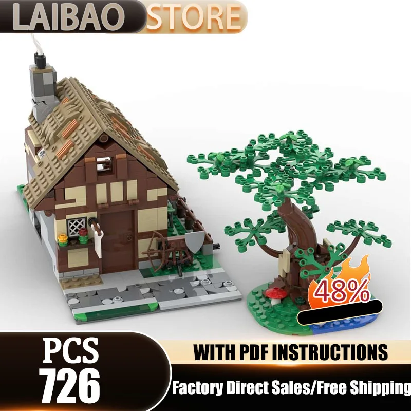 

City Building Model Moc Building Blocks Worker's Cottage Model Technology Bricks Christmas Assembly Street View Toys Gifts