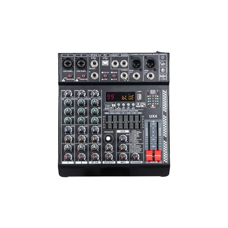 

4-Channel compact mixer 99DSP with USB port ,4-Channel compact mixer 99DSP with USB port