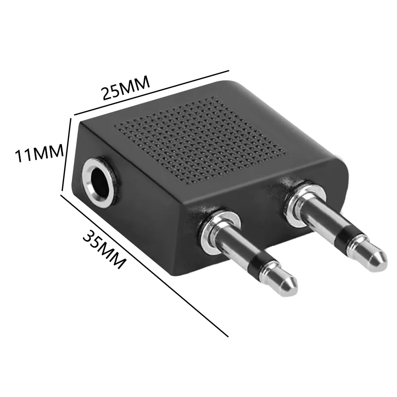 5/20/100PCS 3.5mm Gold-plating/Nickel-plating Aircraft Aviation Headset Plug 2-in-1 Adapter Male-Female 3.5mm Audio Converter