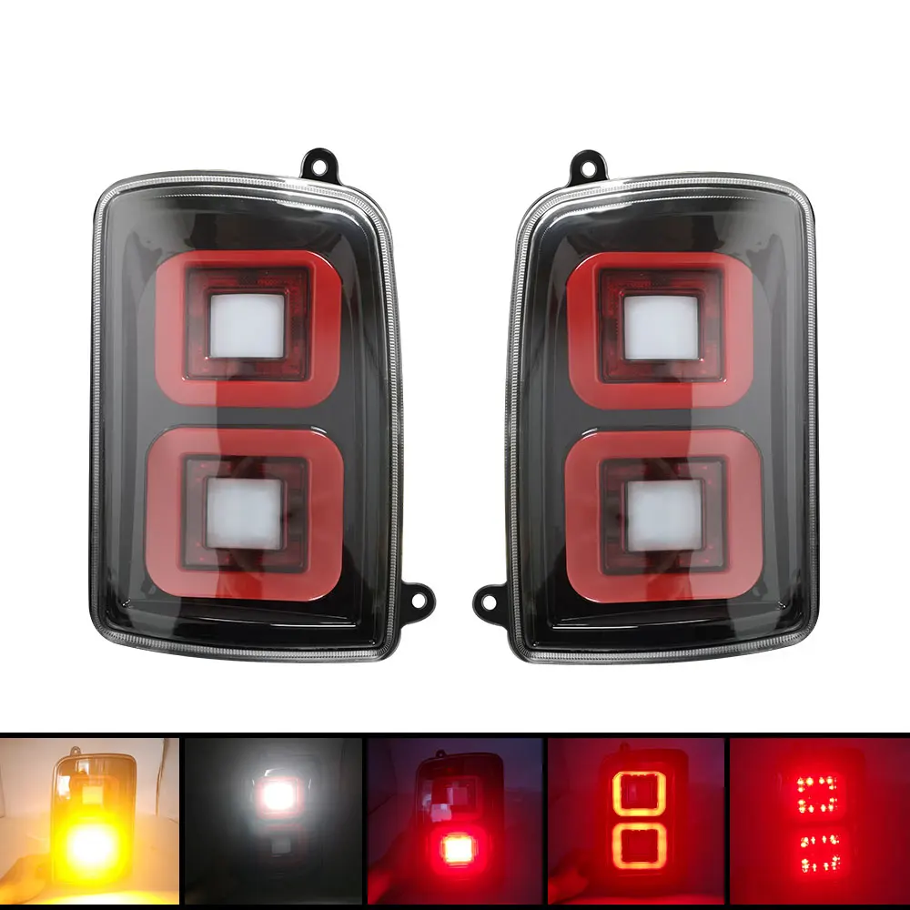 For Lada Niva 4X4 1995- LED Tail Lights With Running Turn Signal PMMA ABS Plastic Function Accessories Car Styling Tuning