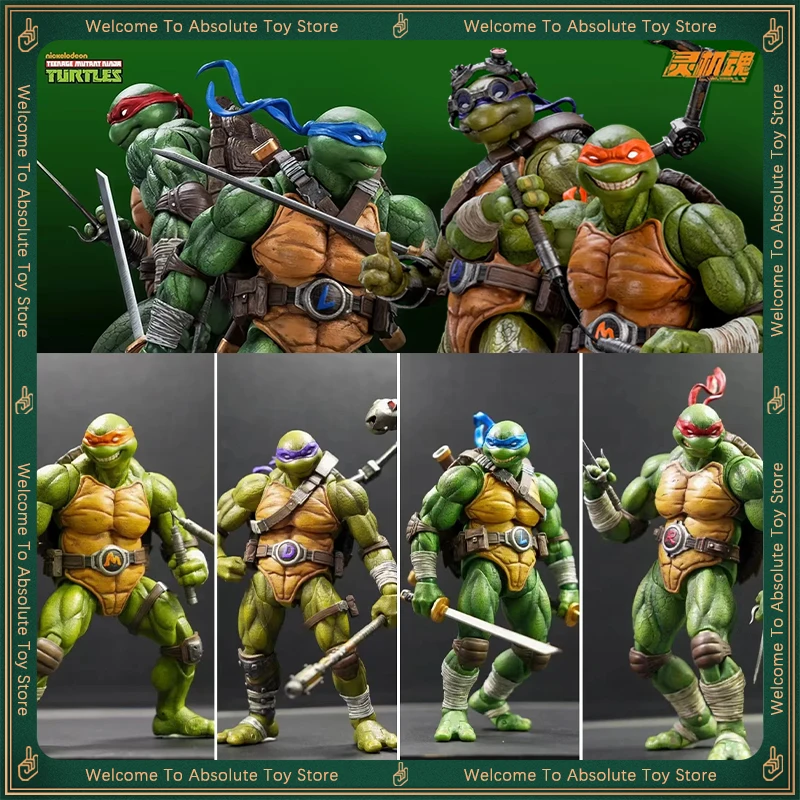 Original Lingji Soul TMNT 1/12 Action Figure Raphael Leonardo Michelangelo Donatello Figurine Collectible Model Custom Toys Gift