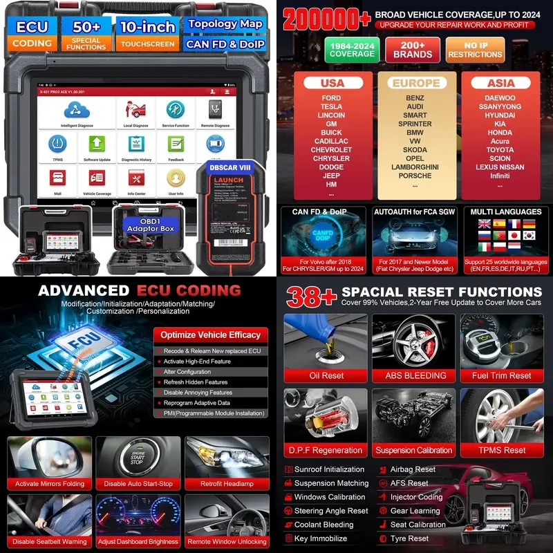 

USA EU Warehouse 2026 X431 Pro3 ACE Full System Bi-directional Scan Tool ECU Coding for All Cars