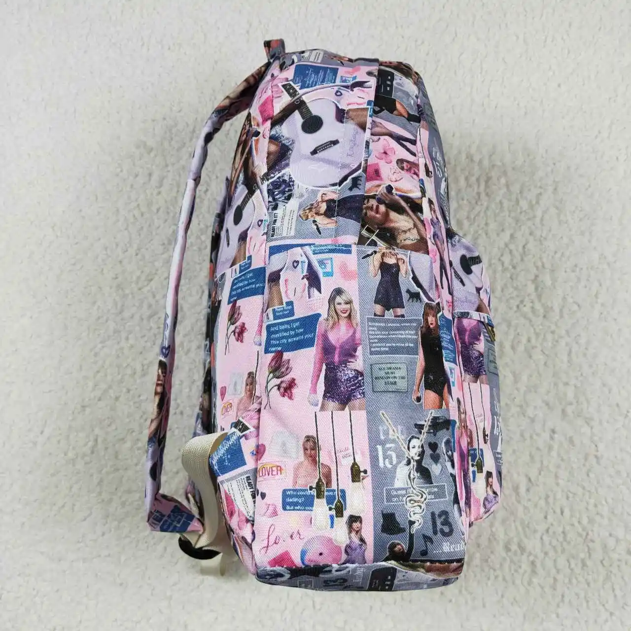 Fashion Back To School Singer Pink Grey Backpack Wholesale Boutique Children Outfit Clothes RTS