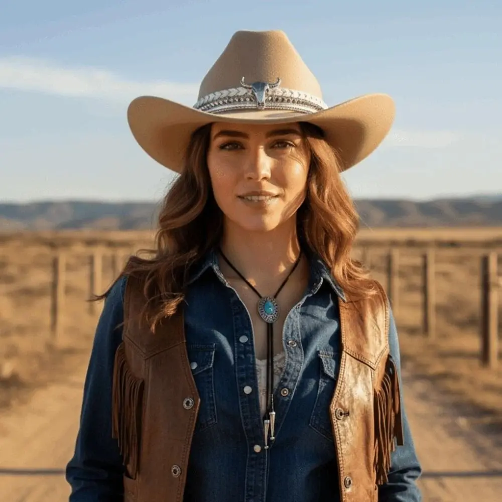 

Ковбойская кепка в стиле вестерн с широкими полями, шерстяной сплав, голова быка, ковбойская кепка с козырьком в этническом стиле, дышащая тибетская шляпа, концертная