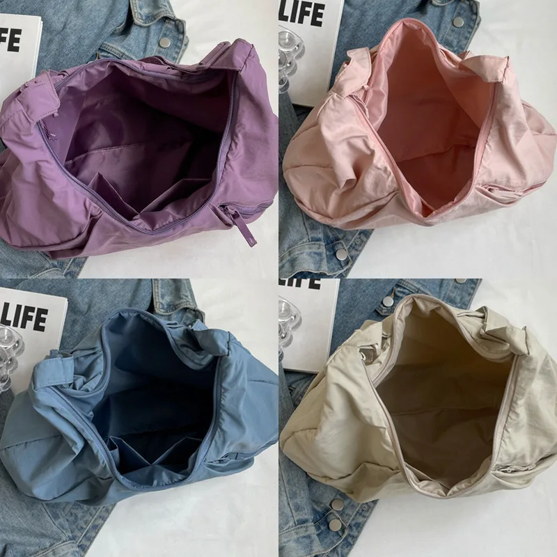 Popular casual pleated dumpling bag for women, large capacity commuting shoulder bag, crossbody bag, outdoor sports shoulder bag