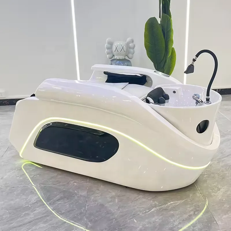 Hairdressing Shampoo Chair Electric Massage Shampoo Bed Reclining Hair Salon Washing Head Chair