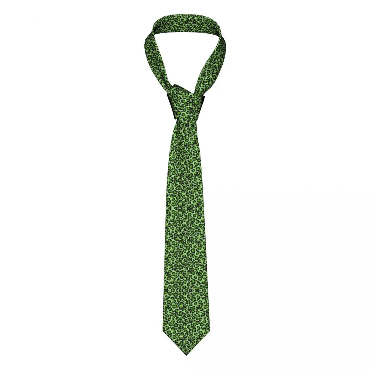 

Classic Green Leopard Cheetah Skin Printed Neckties for Men Customized Silk Animal Party Ties