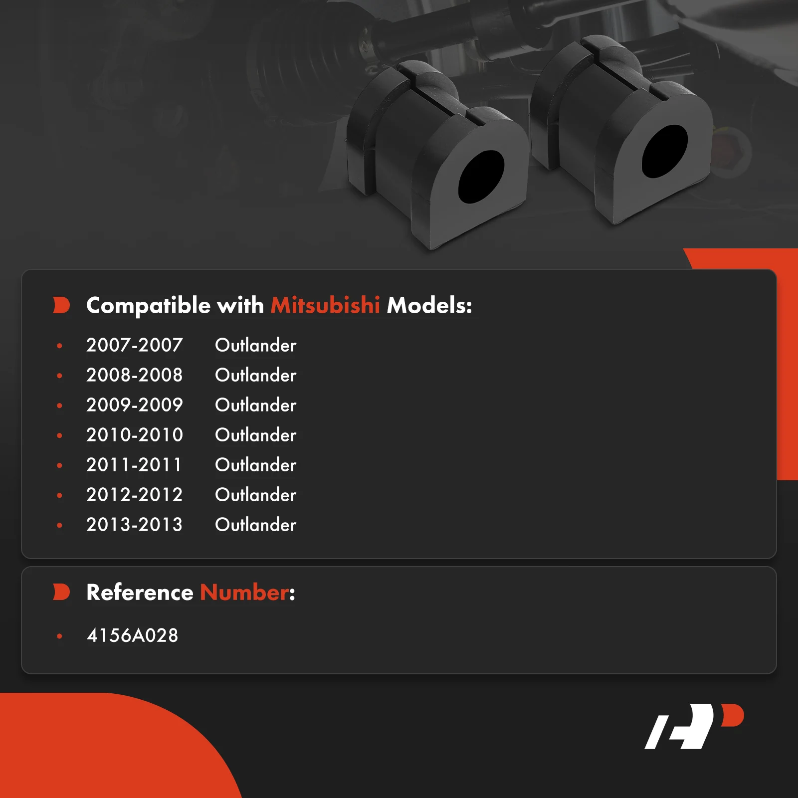 A-Premium 2x Rear Sway Bar Bushing for Mitsubishi Outlander 2007 2008 2009 2010 2011 2012 2013 L4 2.4L V6 3.0L 4156A028