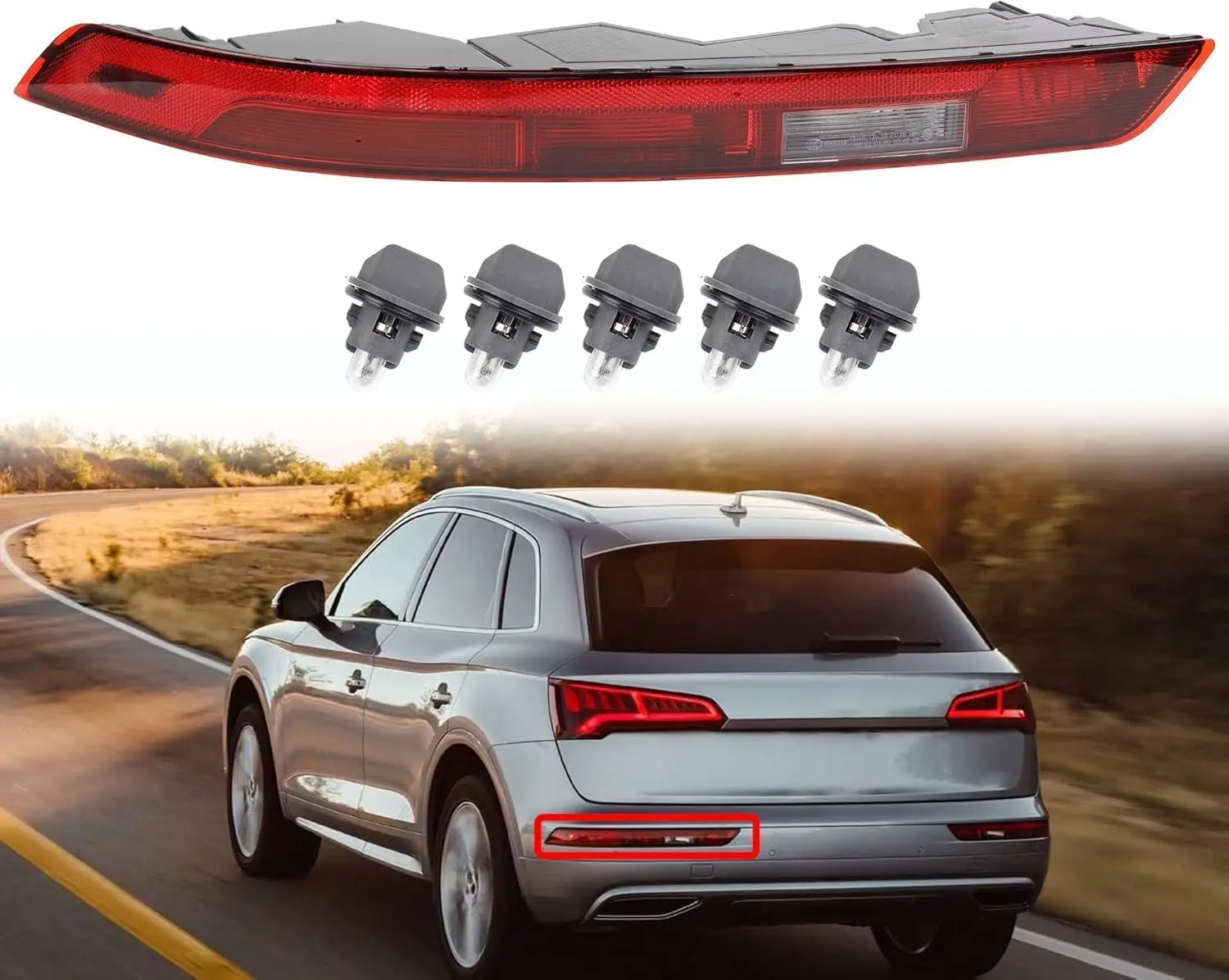 

Отражатели заднего бампера для Audi Q5 2017-2018, левая сторона, 5 отверстий, 80A945069A