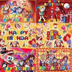 Amazing Digital Circus Birthday Theme Party Background Custom Banner Red Cartoon Kids Baby Shower Photo Photography Backgrounds