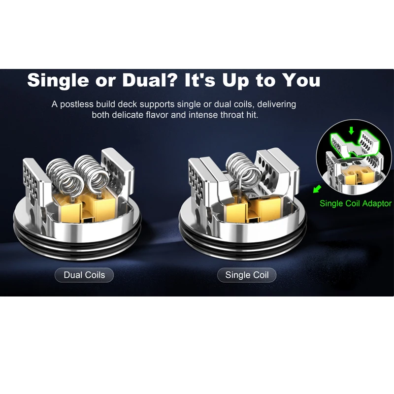 Original Hellvape Dead Rabbit 4 RDA 24mm postless Deck 2pcs 810 Drip Tips Single Or Dual Coil Electronic Cigarettes Atomizer