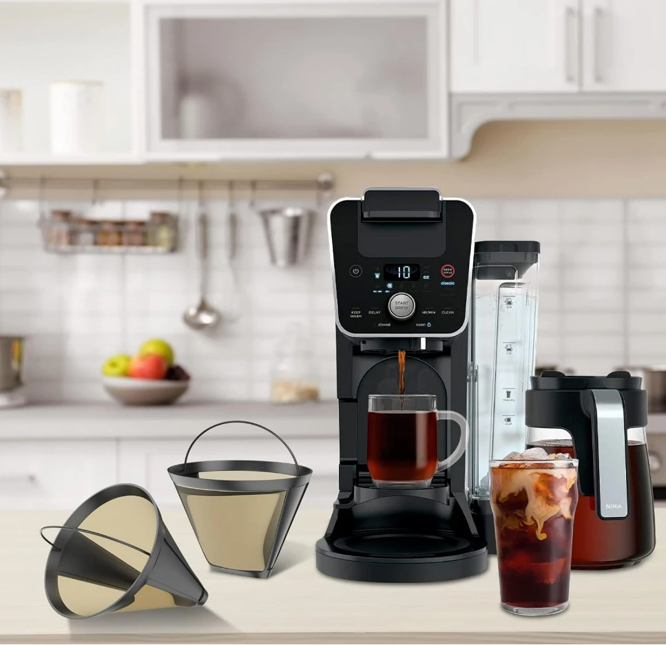 5 Reusable Coffee Maker Filters #4 Compatible with Ninja Dual Brew Coffee Maker Ninja CFP301 CFP201 Coffee