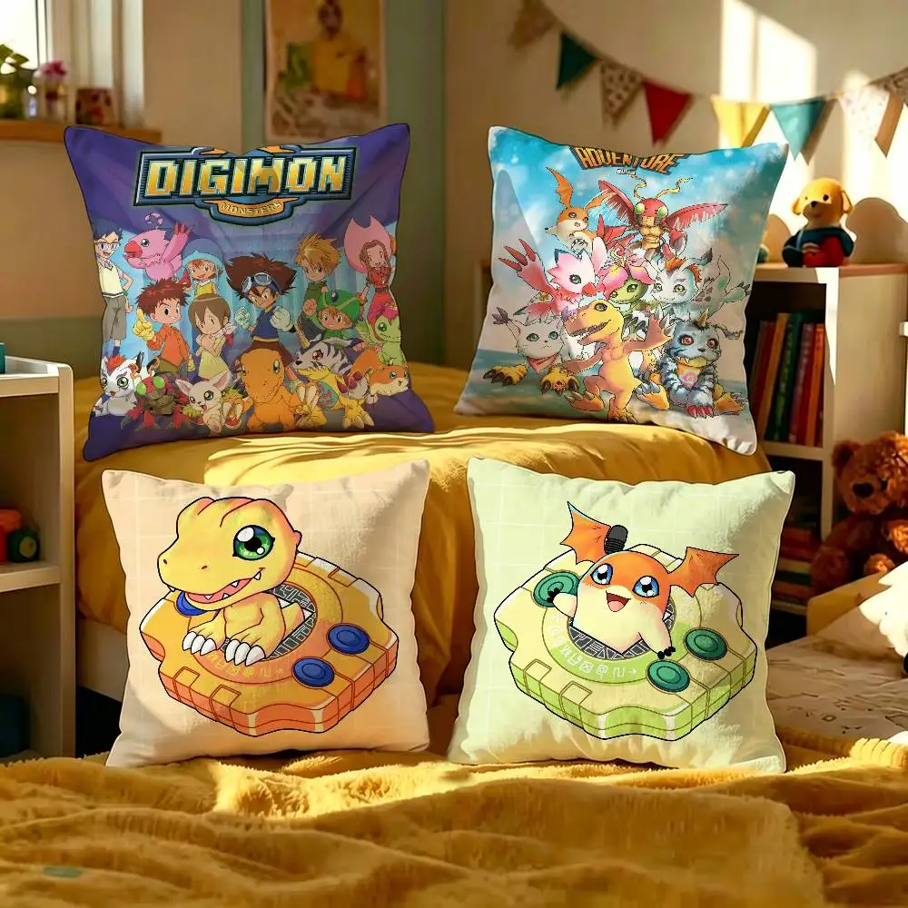 D-Digimon-Adventure D-Digital Cushion Cover Inches Farmhouse Decor Home Throw Pillow Covers for Couch Decorations