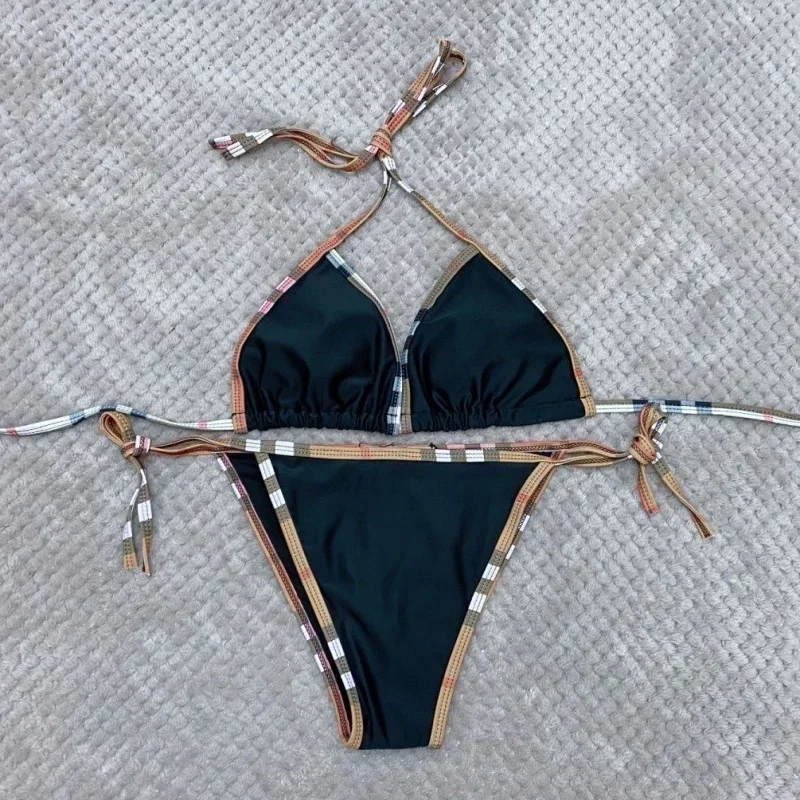 Bikini design de marque de luxe pour femme, maillots de bain 2 pièces, vêtements de plage, 2024