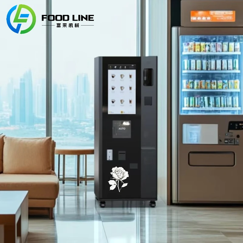 Customized High Intelligent Coffee Vending Machine Automatic Fresh Ground Coffee Self Service Remote Monitoring for Commercial