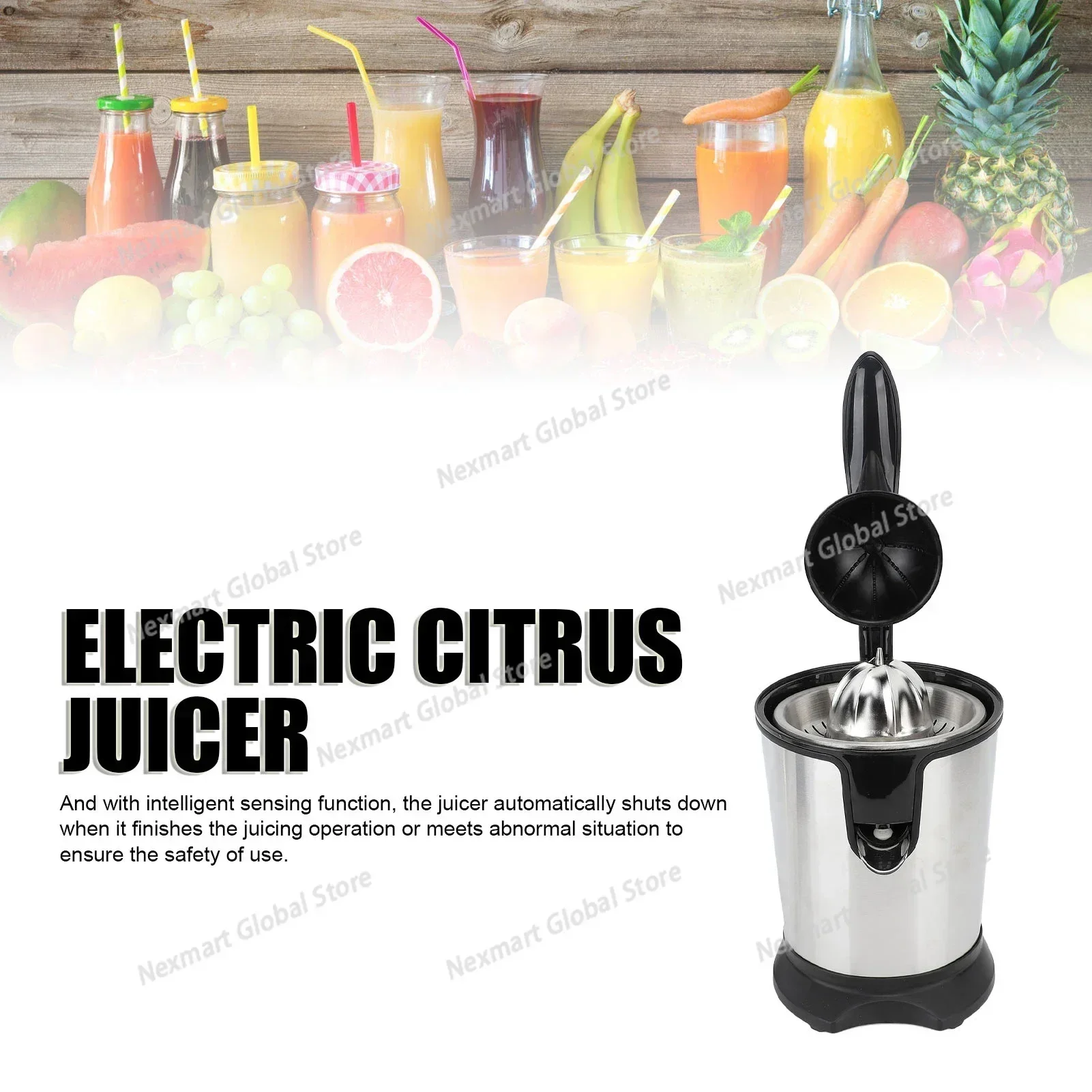 Electric Citrus Juicer 1300W Auto Off Dishwasher Safe Stainless Steel with Ultra Powerful Motor Soft Handle Electric Squeezer