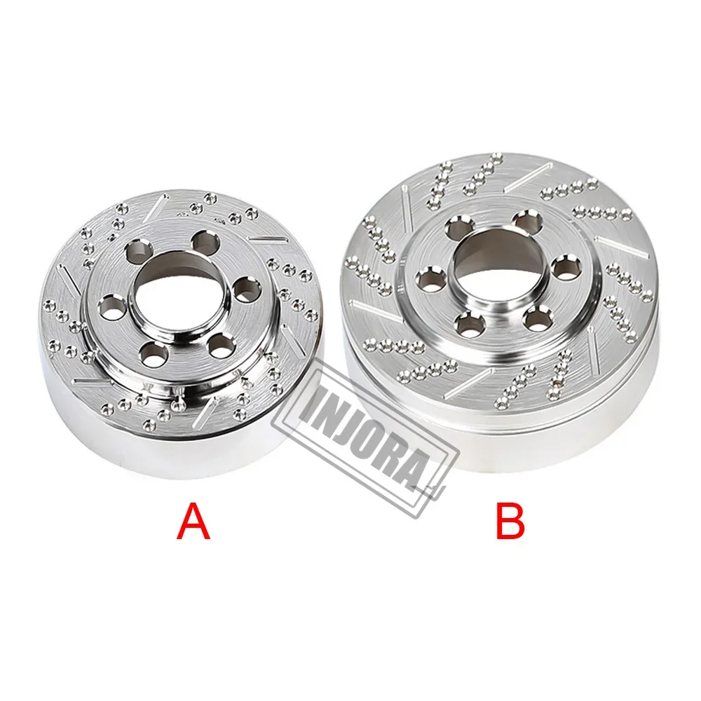 INJORA 2PCS/4PCS Brass Brake Disc Weights Silver Anodized for 1.9 2.2inch Wheel TRX4 TRX6 Axial SCX10 90046 AXI03007