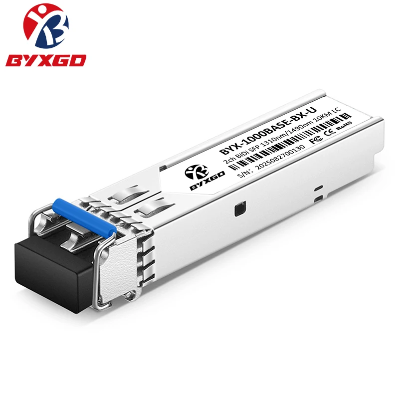 BYXGD Gigabit SFP Module 1000BASE-BX-U 10KM Compatible with Cisco Ubiquiti MikroTik High Quality 100% Tested LC Single-Mode