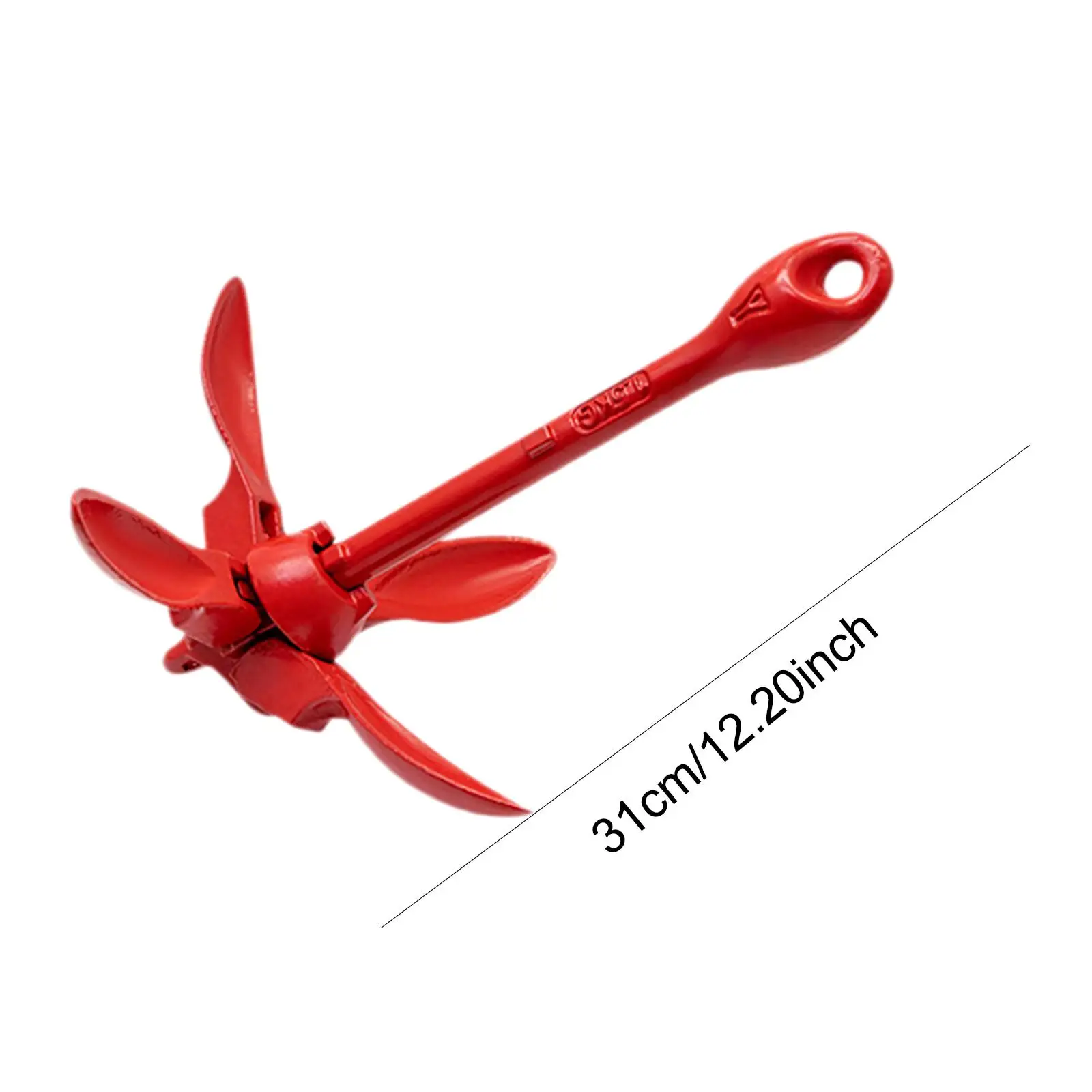 مرساة قارب العنب القابلة للطي مع حبل سحب بطول 65.6 قدم حقيبة حمل 1.5 كجم مرساة بحرية لزورق التزلج على الجليد زورق صيد السمك