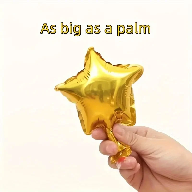 بالونات من رقائق الألومنيوم على شكل نجمة ، ذهبية ، حفلة عيد ميلاد ، ذكرى ، زفاف ، 5 بوصة ، 50 بوصة #4