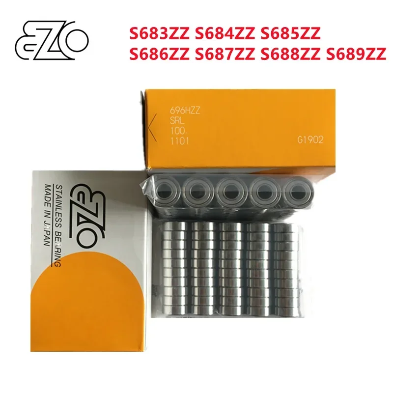 

10pcs JAPAN EZO Stainless Steel Bearing S683ZZ S684ZZ S685ZZ S686ZZ S687ZZ S688ZZ S689ZZ 3x7x3 4x9x4 5x11x5 6x13x5 8x16x5 mm