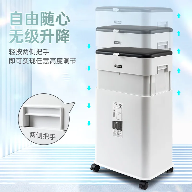Adjustable Large Capacity Kitchen Trash Can with Wheels for Hotel Back Kitchen Commercial Use Rolling Waste Bin