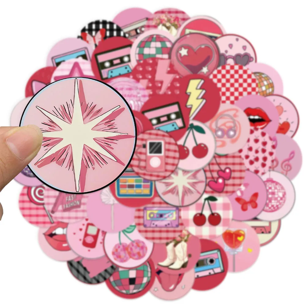 50 Uds. Cubierta destacada de Instagram pegatina Circular de Graffiti Clip Manual taza de agua fina pegatinas de decoración para monopatín de ordenador