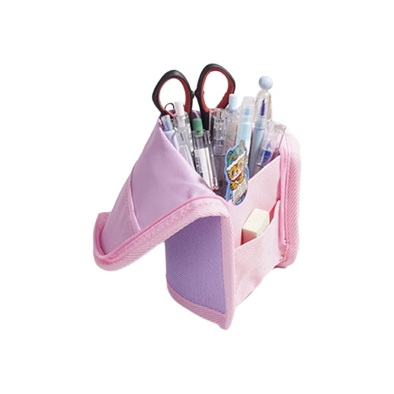 Creative Folding Pen Pencil Bag Zippered Pen Foldable Pencil Case Multifunctional Pencil Holder for Kid Student