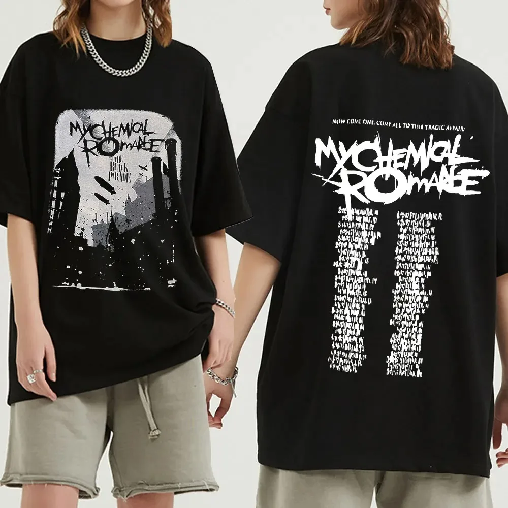 My Chemical Romance 2007 Tour Double Sided Print T Shirt Candle Punk Band Sign Short Sleeve Tees Cotton Harajuku T-shirt Men