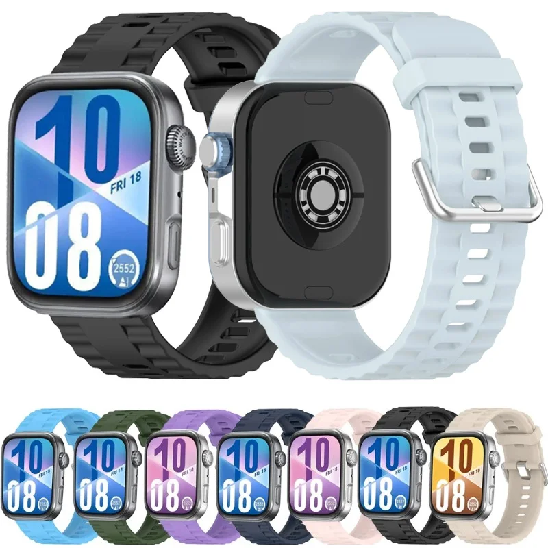 حزام سيليكون رسمي 1:1 لساعة Huawei Watch Fit 4 Pro سوار معصم ناعم ساعة Huawei Fit 4/3 ملحقات حزام الساعات Correa