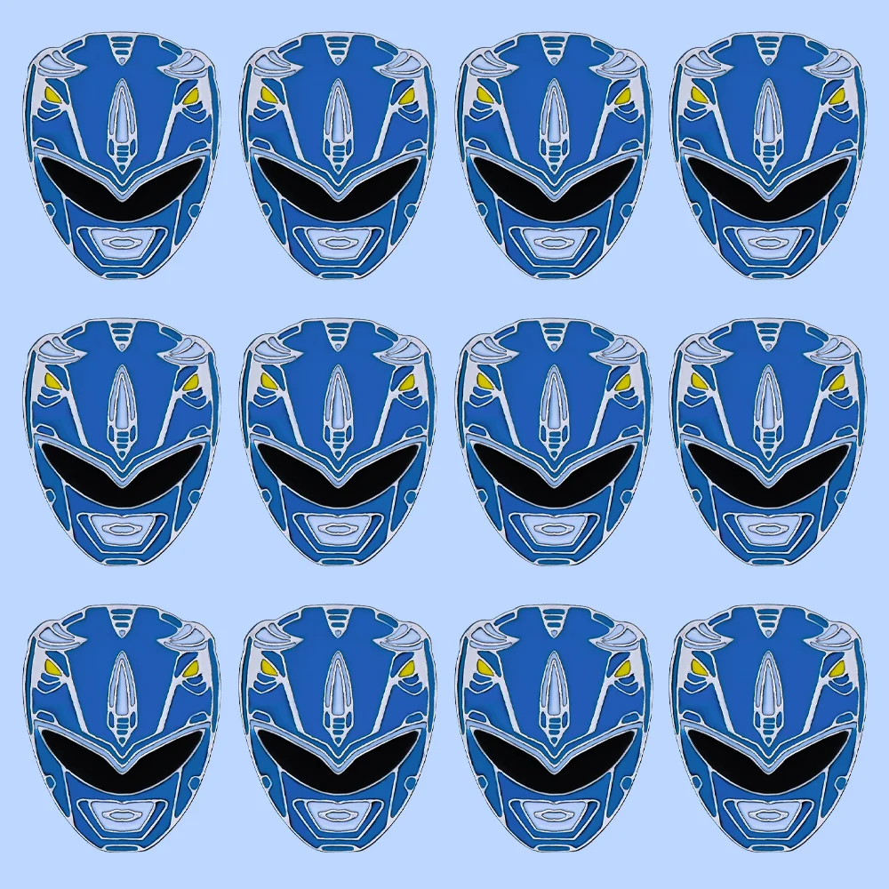 Power Dinosaur Pin Rangers Team Fashion Enamel Brooch Battle Suit Combat Helmet Lapel Backpack Badge for Fan Collection