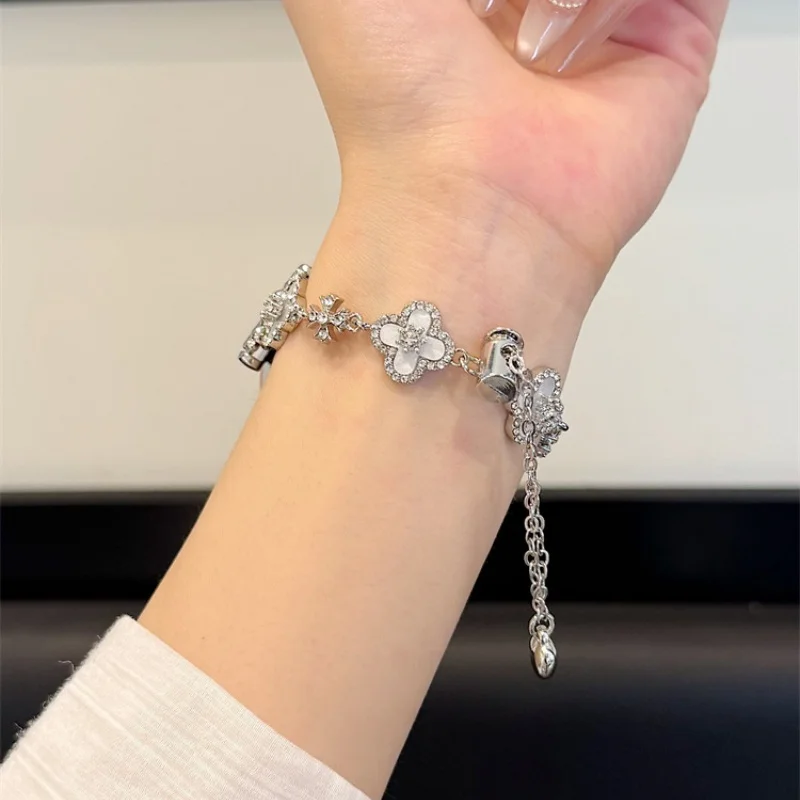 

Four leaf clover light luxury chain suitable for Huawei GT5/GT5 Pro/GT4/GT2/3/4 22mm/20mm/18mm fashionable watch straps