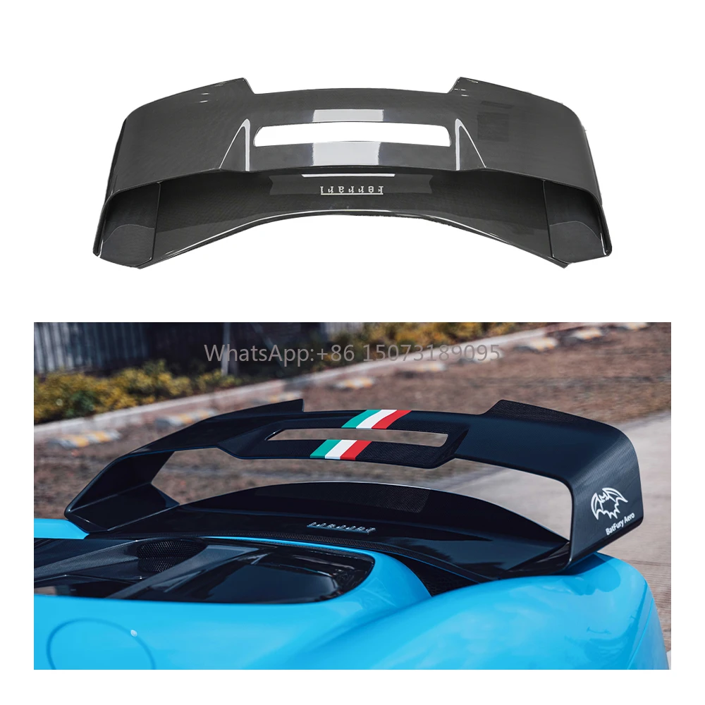

Dry Carbon Fiber Tail Wing Trunk Spoiler Double Layers Rear Spoiler for Ferrari 296 GTB