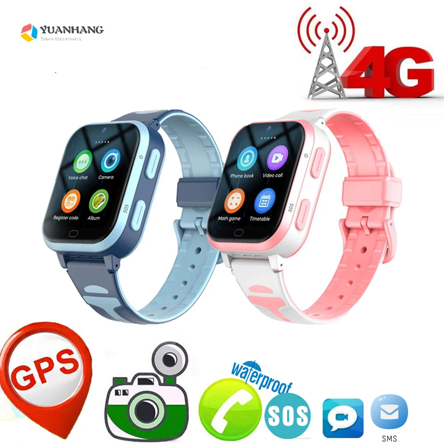 Smart 4G Video Voice SOS Call Camera Watch Student Child GPS WIFI Trace Locate Android 8.1 WhatsApp SIM Card Phone Smartwatch