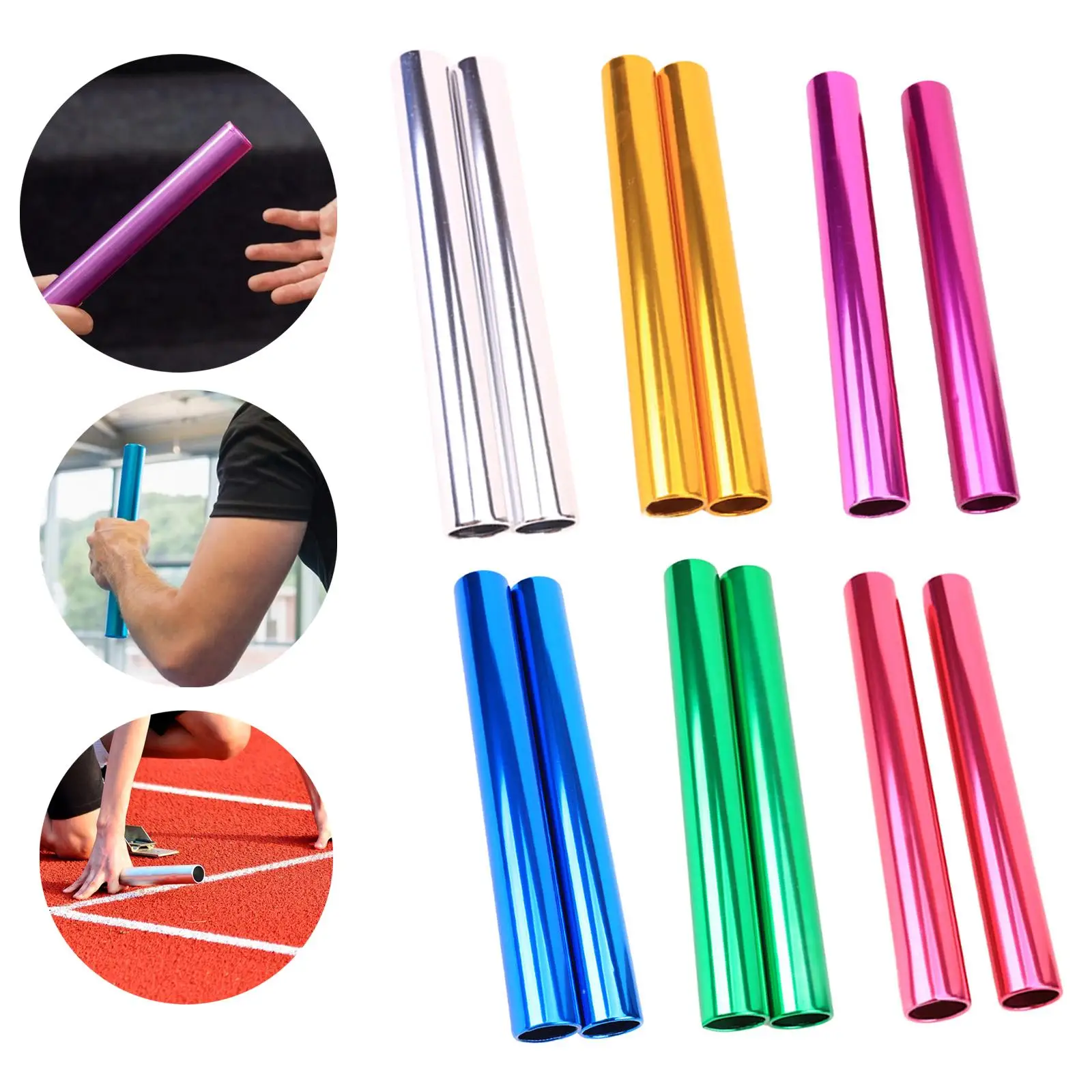 Impact Resistant Aluminum Alloy Track Field Relay Running Sticks for Team Race Equipment Athletic Match