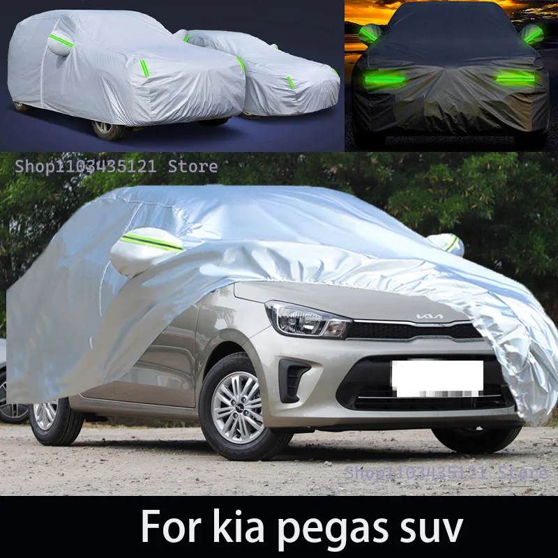 

For kia pegas suv Outdoor Protection Full Car Covers Snow Cover Sunshade Waterproof Dustproof Exterior Car accessories