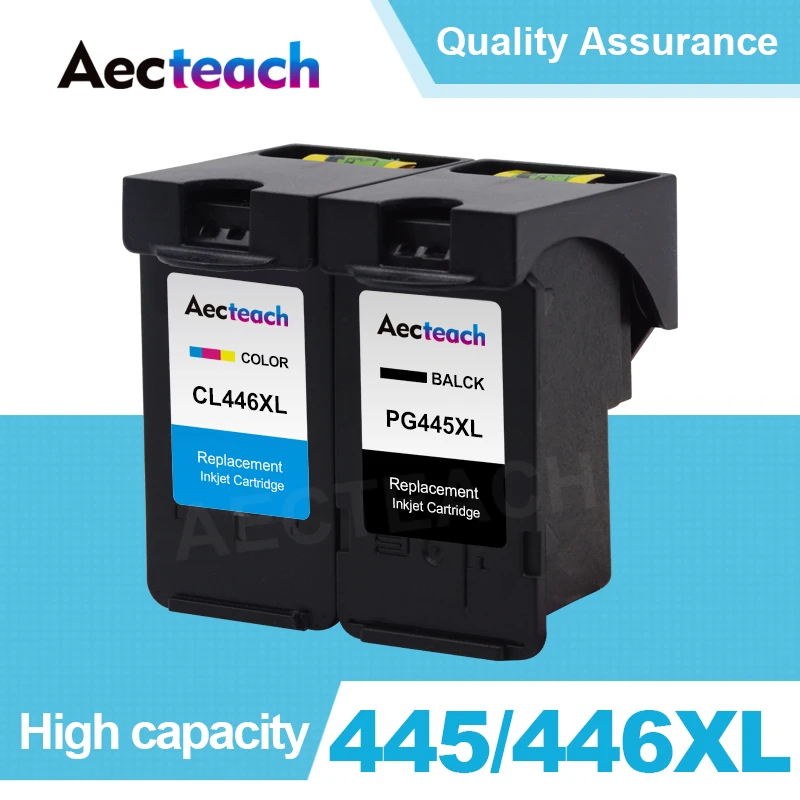 Aecteach Compatible For Canon PG445 CL446 445 446 Canon PIXMA TR4540 IP2840 MX494 Ink Cartridge TS204 TS304 TS3140 MG2440 MG2540