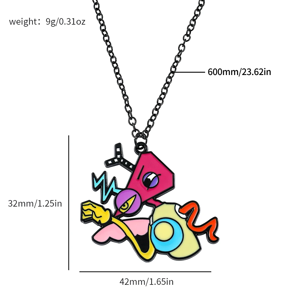 the Amazing Digital Circus Series Kawaii Necklace - Anime Cartoon Fashion Metal Enamel Jewelry Accessory for Friends Toy Gifts view 6