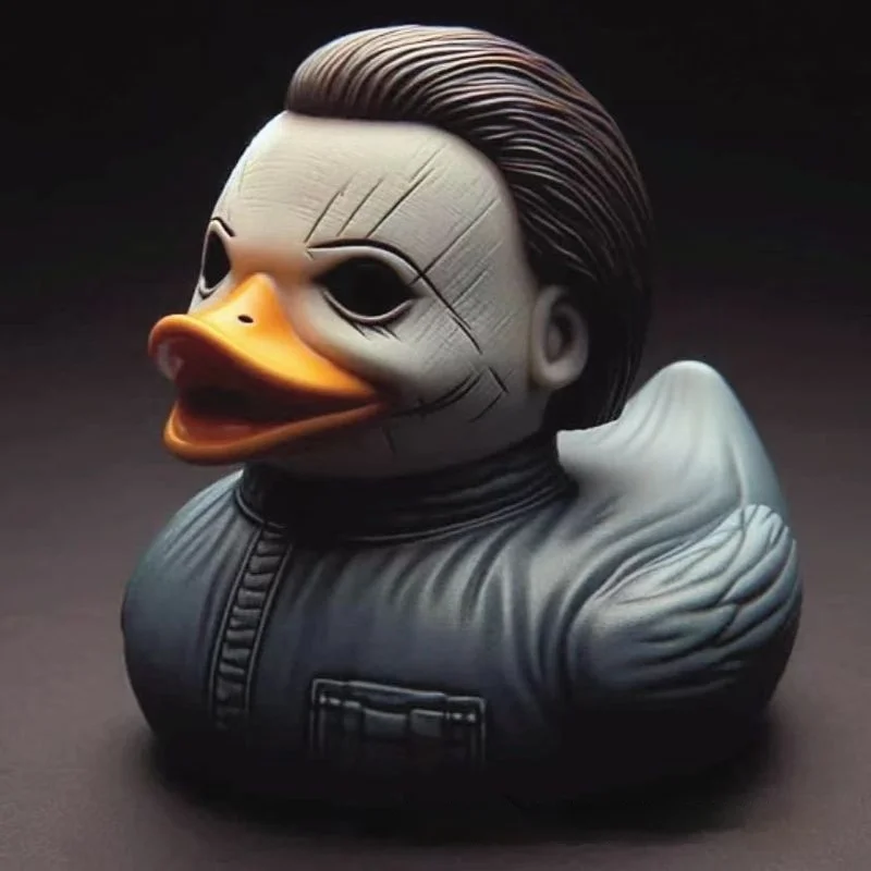 Halloween Horror Duck Anime Figure Classic Horror Movie Character Duck Figurine Spooky Halloween Kid Horror Gifts Decoration Toy