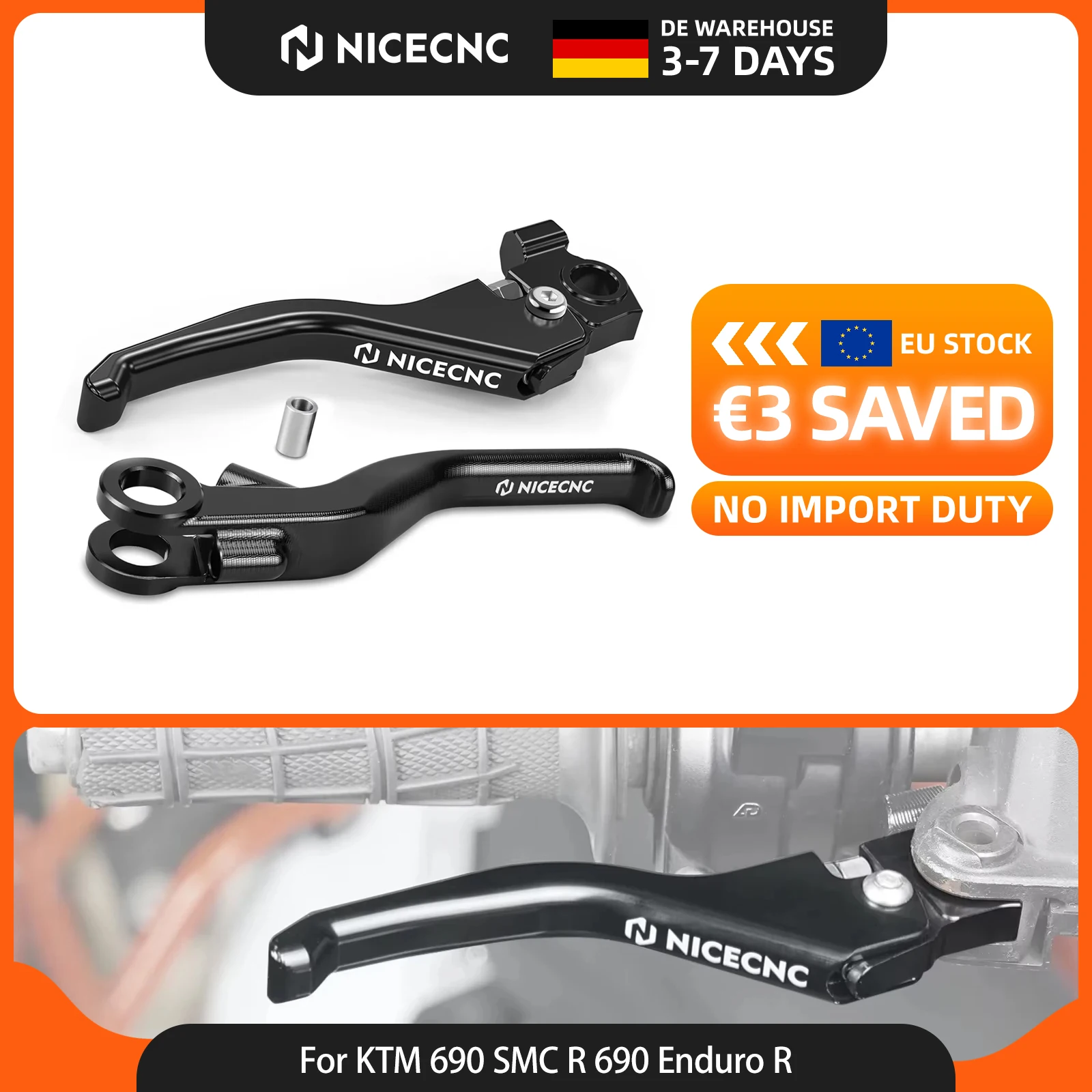 NICECNC Per KTM 690 SMC R 690 Enduro R 2025 2024-2026 Leva Freno Frizione Corta Per Husqvarna 701 Enduro /701 Supermoto 2024-2026 GasGas 700 SM/ES 2023-2026