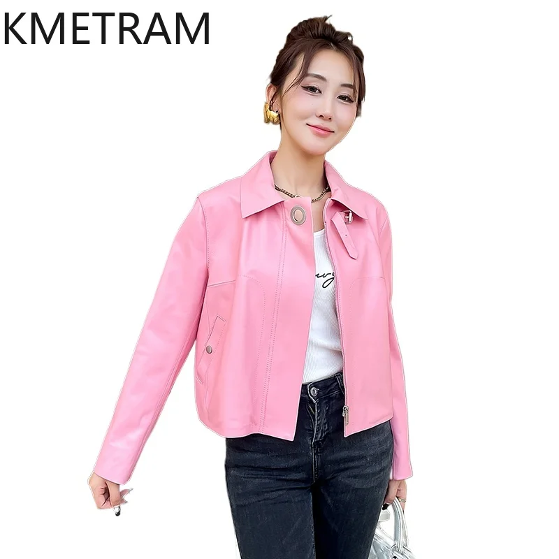 100% Top Layer of Sheepskin Jacket Woman Biker Genuine Leather Jackets Women Short Outerwears Fall Clothes 2025 дубленка женская