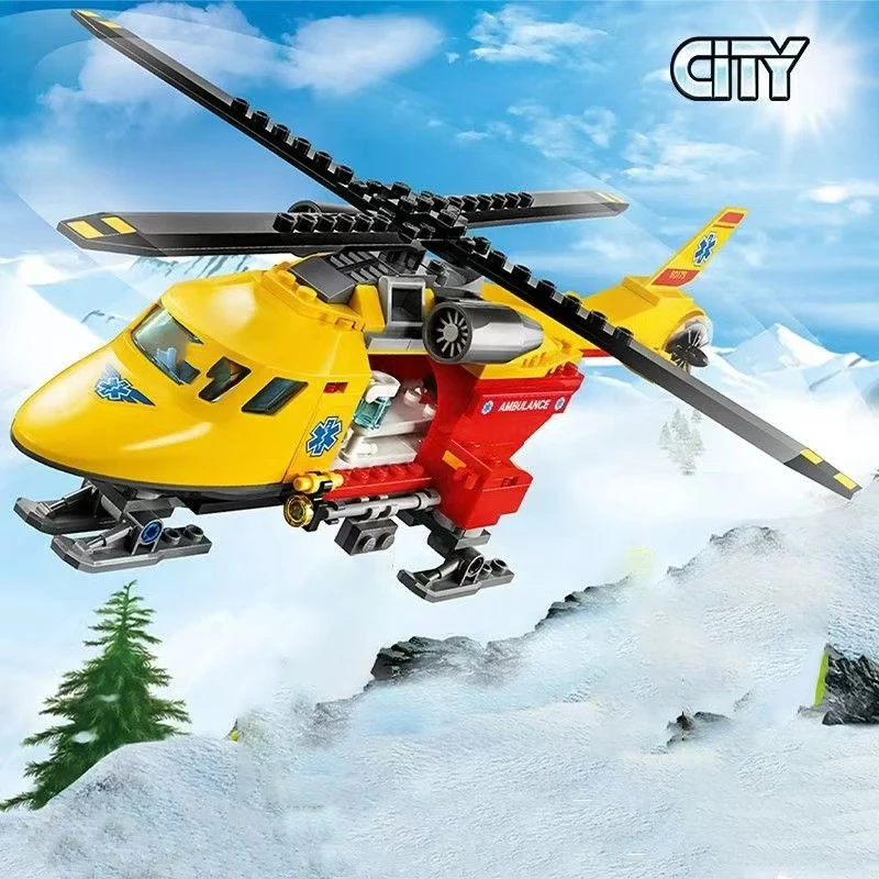 City series emergency helicopter 10868 model 208pcs boys and girls puzzle assembled building blocks children's toy gifts