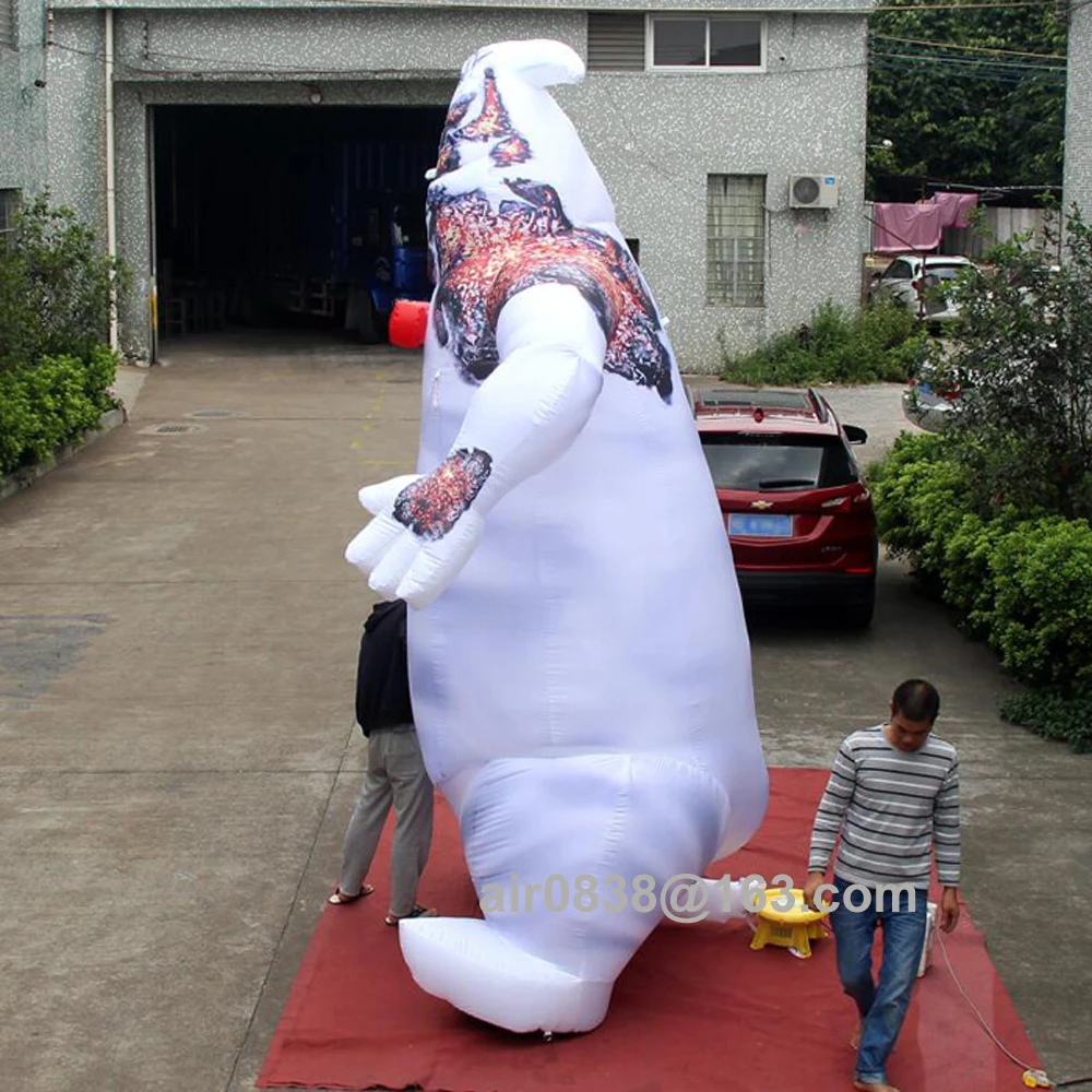 Custom Monster White Inflatable Ghost Advertising Scary Cartoon Mascot For Outdoor Halloween Decoration