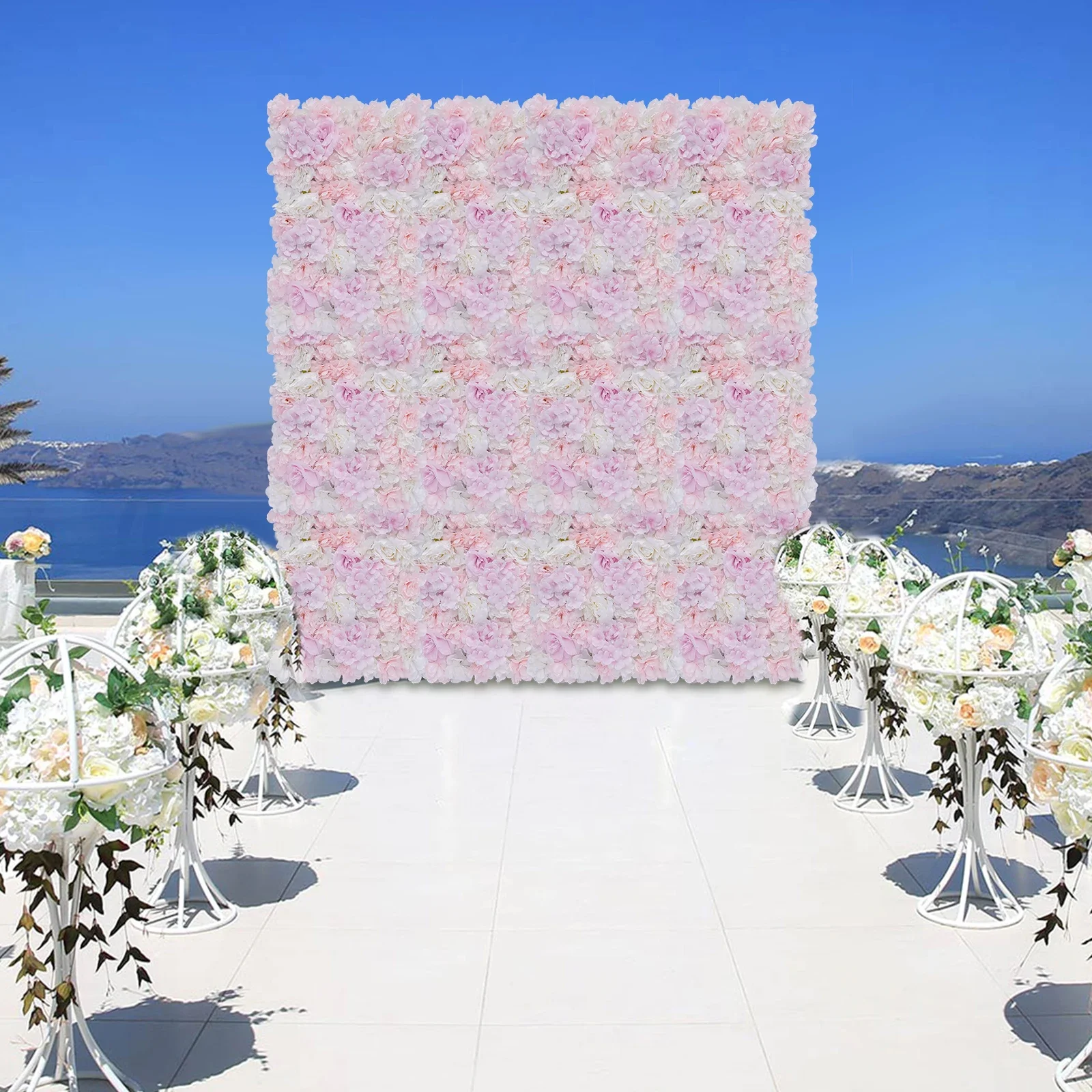 

Light Pink Hydrangea and Rose Artificial Flower Wall Decor – 12 Pieces Set (40x60cm) – Perfect Gift for Home Decoration