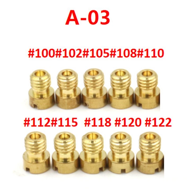 10PCS Suitable For The Main Spray Scooter Bucket PE24/26/27/30 Halma CG-125 Nibi Carburetor Measuring Hole Nozzle