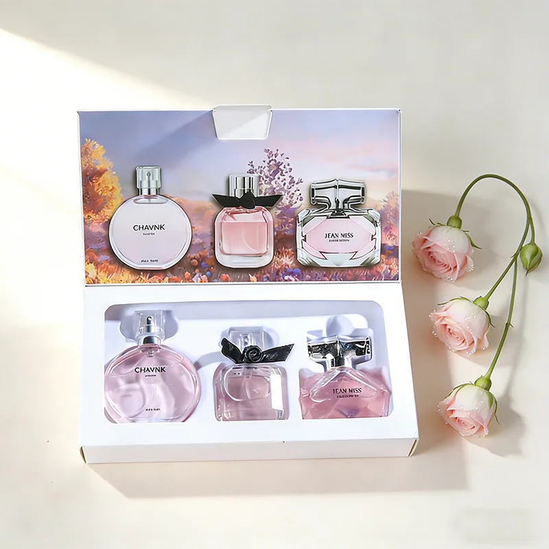 Rose Perfume Set for Women 30ml X 3 Total Flirtatious Pheromone Floral Fruity Scent Long Lasting Perfume Spray Gift Collection