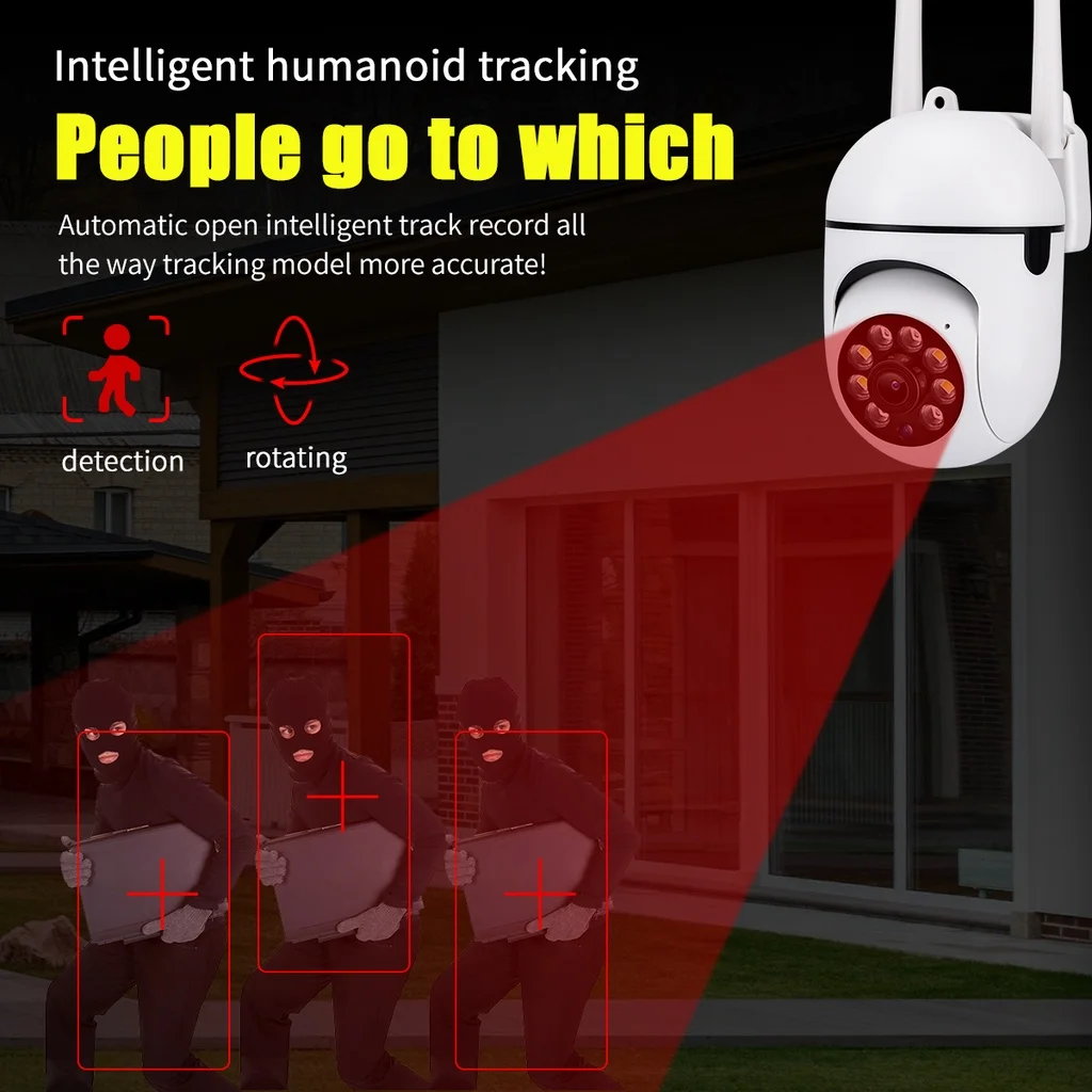 LLSEE 2.4G+5G 3MP WiFi Camera Outdoor 4X Digital Zoom AI Human Detection Wireless Camera Security Monitoring CCTV IP Camera