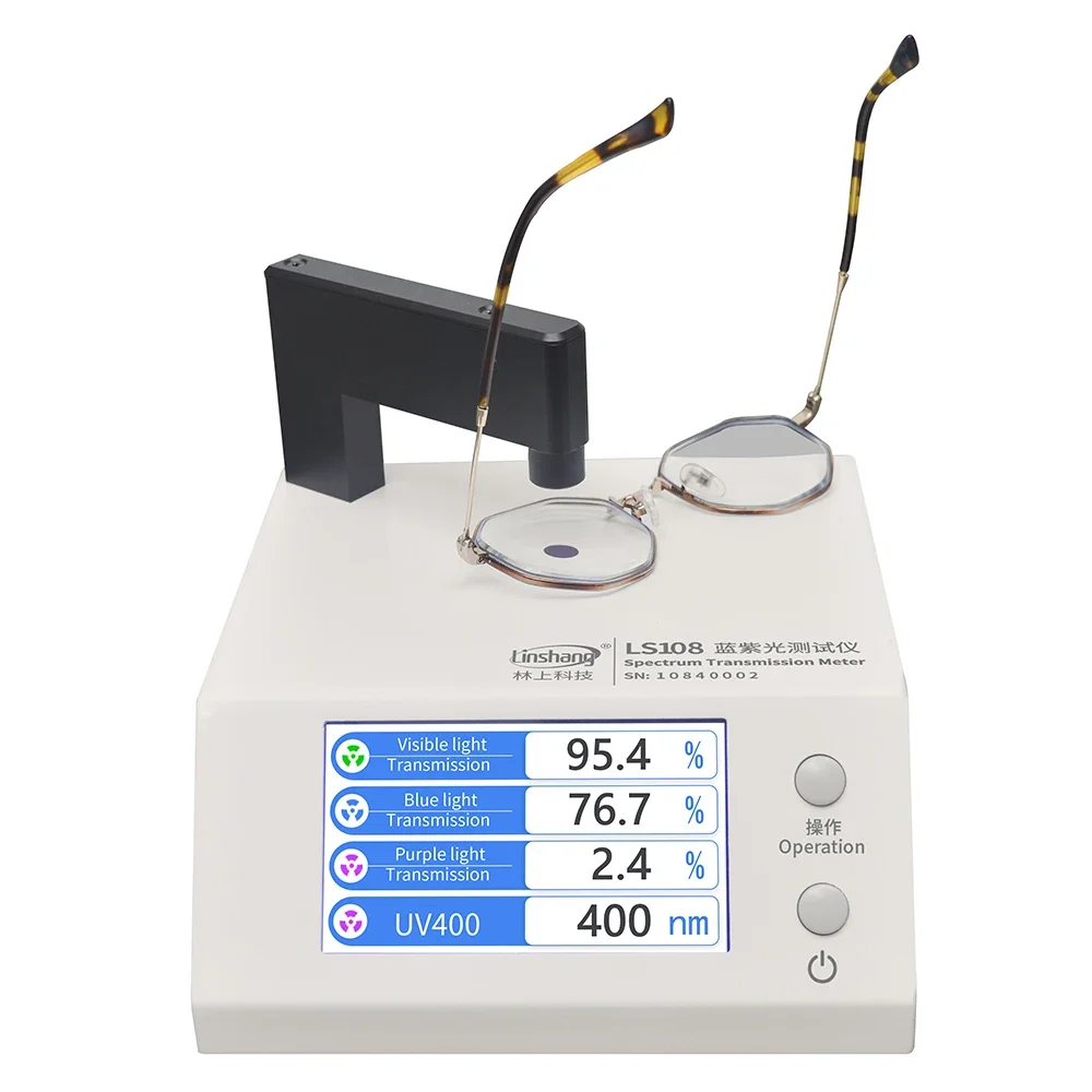 Spectrum Transmission Meter LS108 430nm Blue Light 395nm Purple Light VLT and  UV400 Anti-blue Glasses 1mm Test Aperture